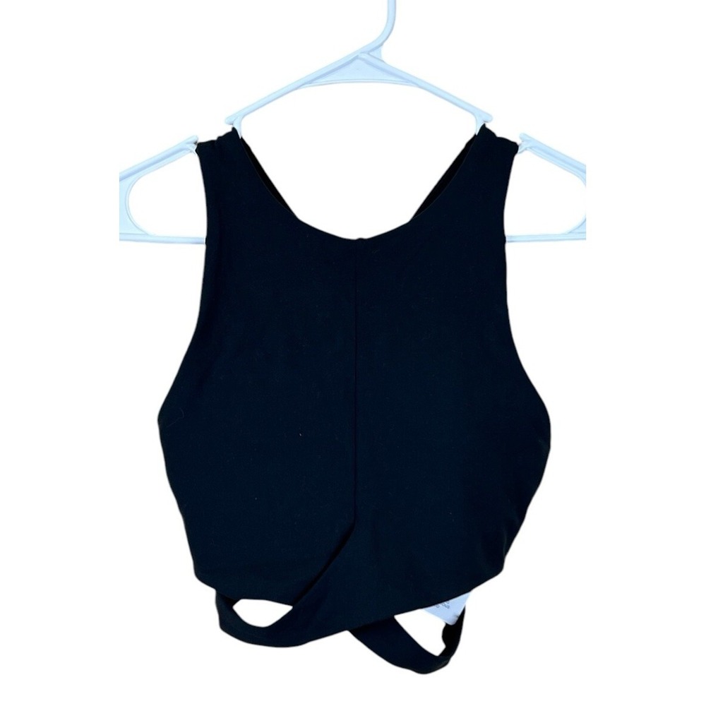 Athleta Womens‎ Black Conscious Crop Cut Out Sports Bra Tank D-DD -Size XS-NWT
